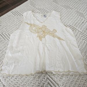 VINTAGE MIDNIGHT VELVET TOP EYELET SZ 2X